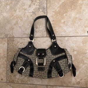 Vintage Black Accent Monogram Shoulder Bag
